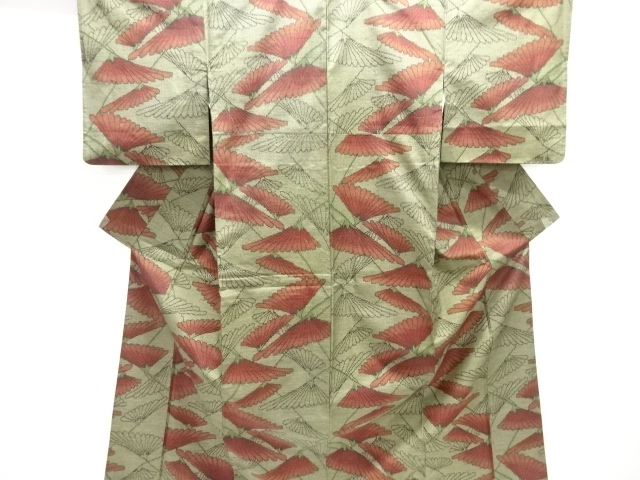 花模様織り出し手織り紬着物